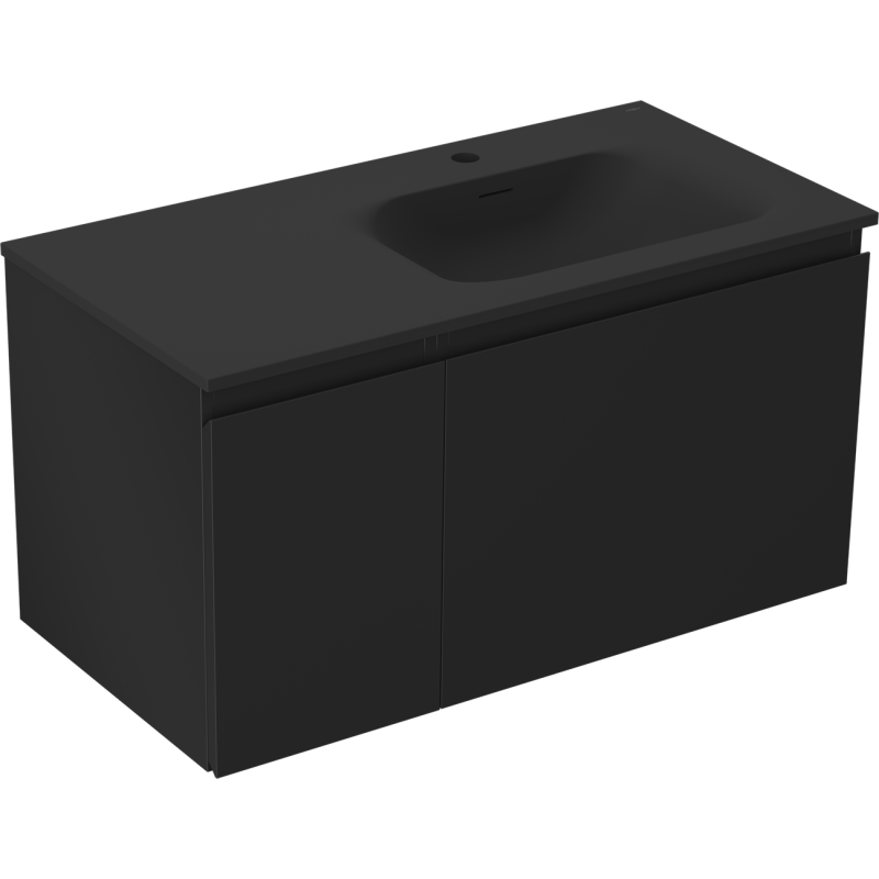 Servantskap med vask 90 cm svart matt høyre Mexen Orio Vela – 91A13-09047-3-BBFF71-W23P71