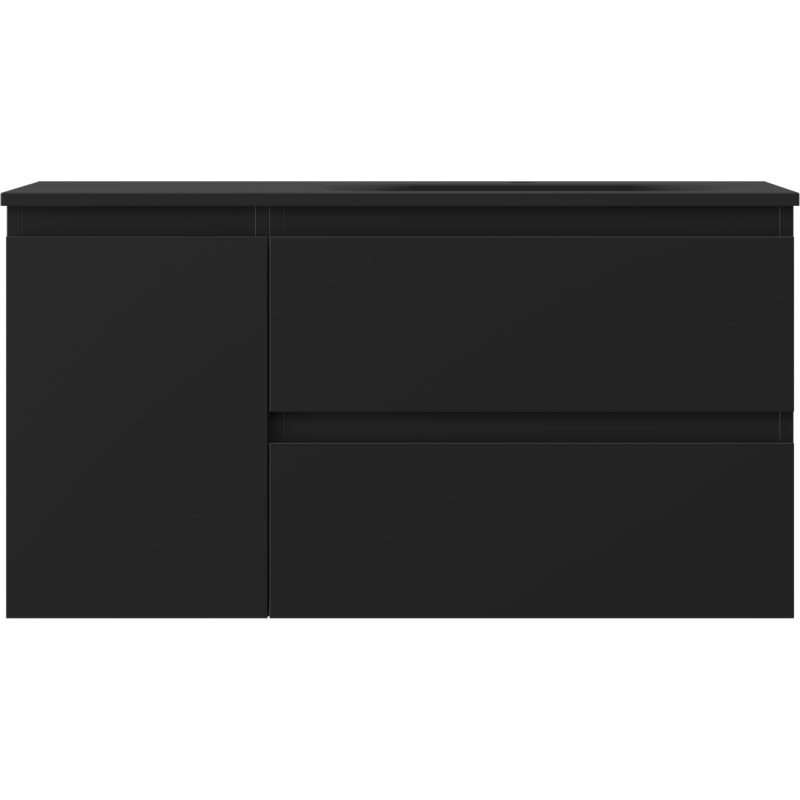 Servantskap med vask 90 cm svart matt høyre, 2 skuffer Mexen Orio – 91A13-09047-3-BBFFF71-W23P71