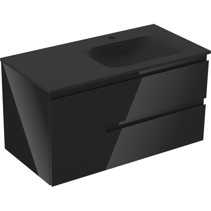 Servantskap med vask 90 cm svart høyglans/matt Mexen Orio – 91A13-09047-3-BBFFF70-W23P71