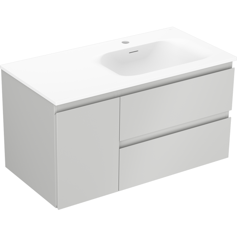 Servantskap med vask 90 cm grå matt/hvit matt Mexen Orio – 91A13-09047-3-BBFFF62-W23P01