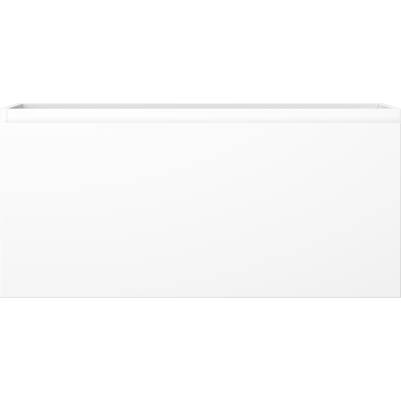Underskap til servant i hvit matt finish, rektangulært design sett rett forfra.