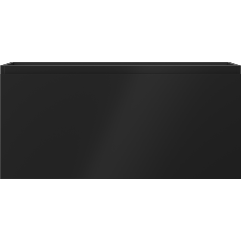 Underskap til servant Mexen Orio 100 cm i svart matt med én skuff, sett rett forfra.