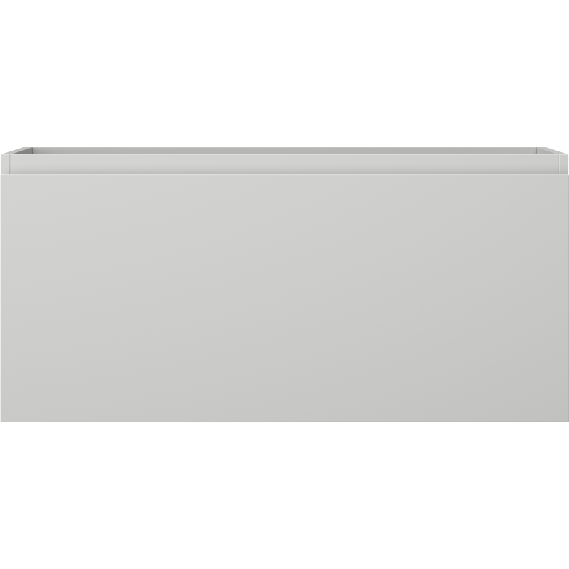 Underskap til servant 100 cm i grå matt finish, sett forfra uten synlige håndtak.