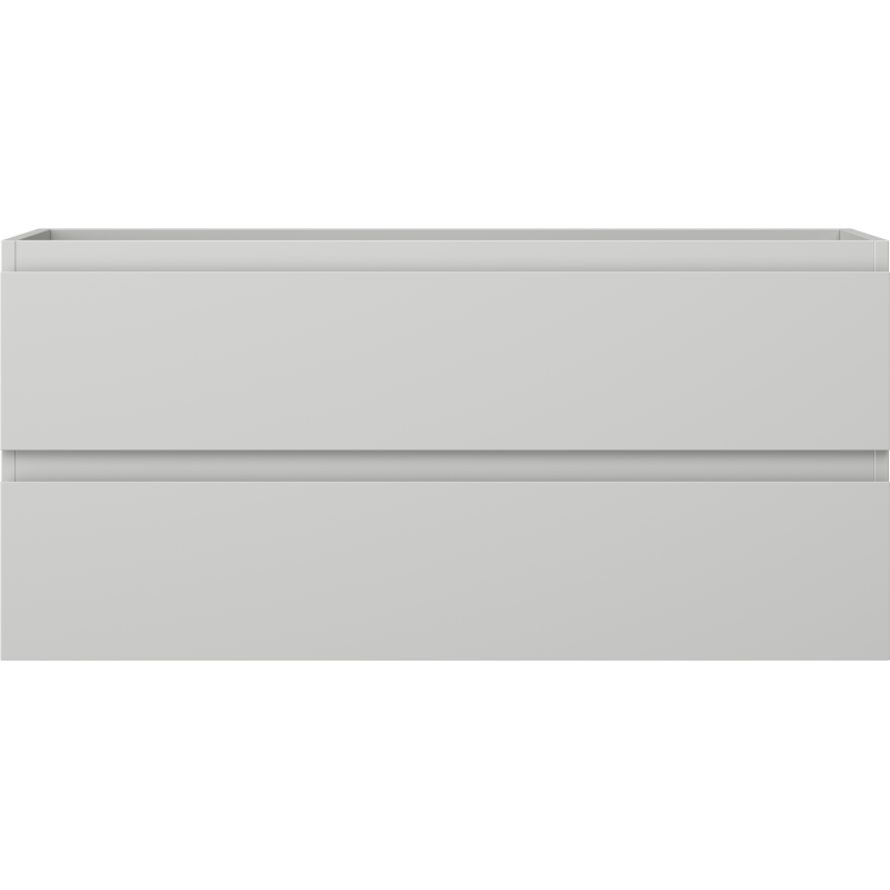 Underskap til servant Mexen Orio 100 cm i grå matt med to brede, håndtaksløse skuffer.