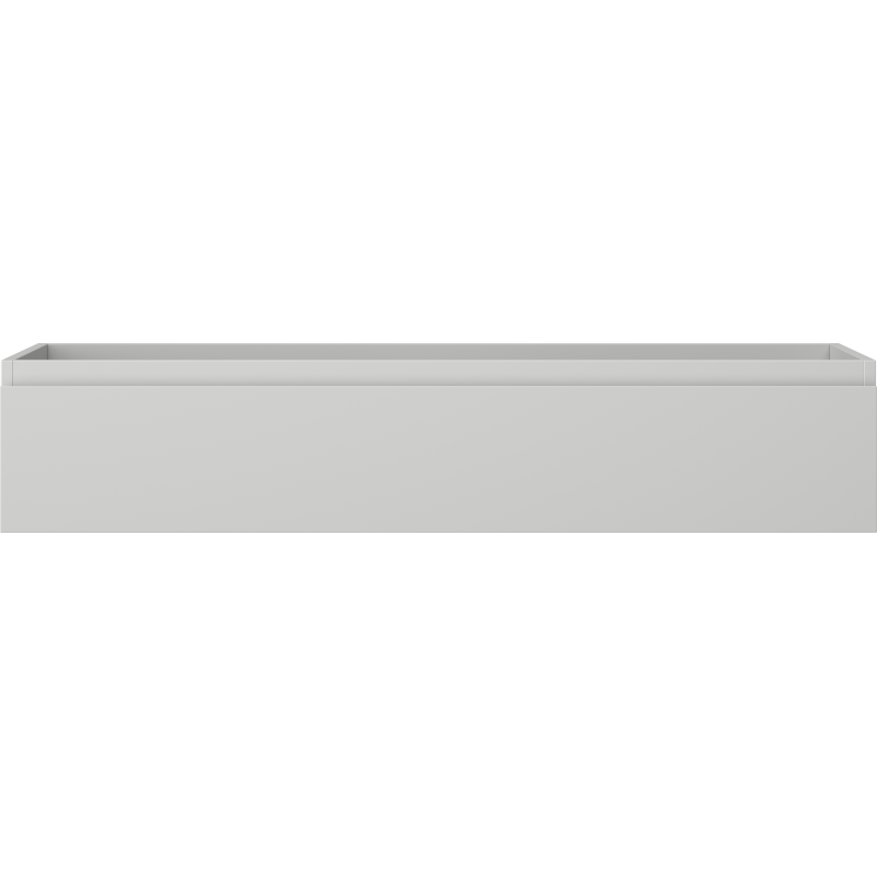 Underskap til servant Mexen Orio 120 cm i grå matt, sett forfra med glatt front og én skuff.