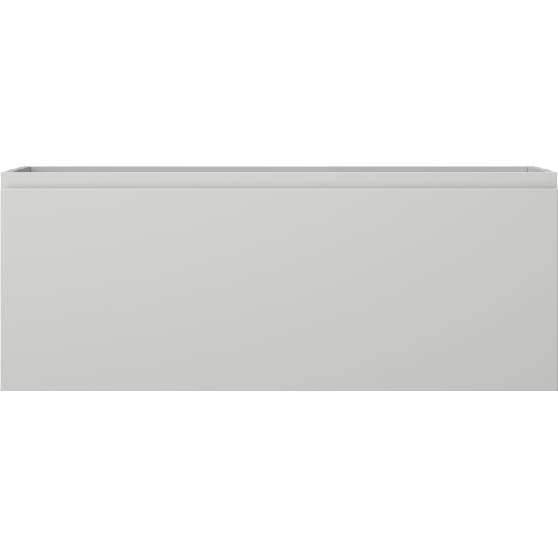 Underskap til servant i lys grå matt utførelse med slett front og én stor skuff, sett forfra.