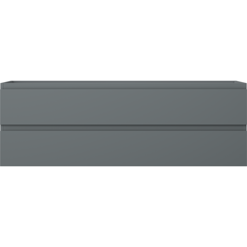 Underskap til servant 140 cm i grafitt matt med to skuffer og rette, glatte fronter.