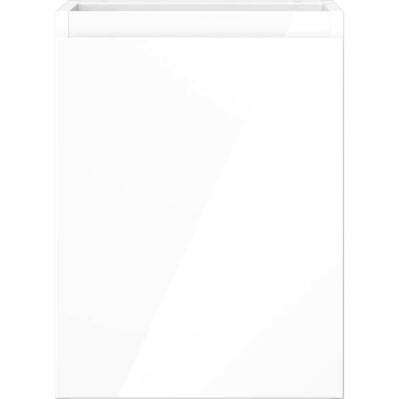 Underskap til servant Mexen Orio 35 cm i hvit høyglans med glatt, minimalistisk front uten håndtak.