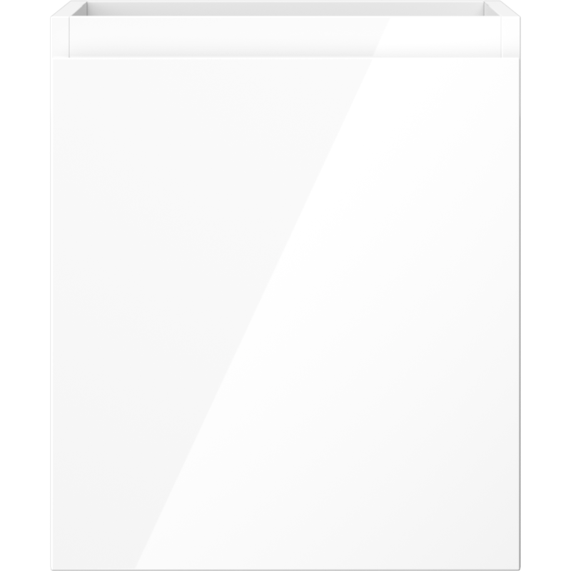 Underskap til servant 40 cm hvit høyglans med glatt front og minimalistisk design sett rett forfra.