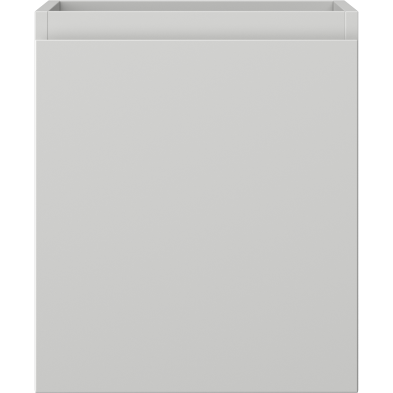 Underskap til servant i grå matt utførelse med glatt front og én skuff, sett rett forfra.