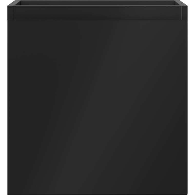 Underskap til servant i svart matt finish, rektangulær modell med én glatt front uten håndtak.