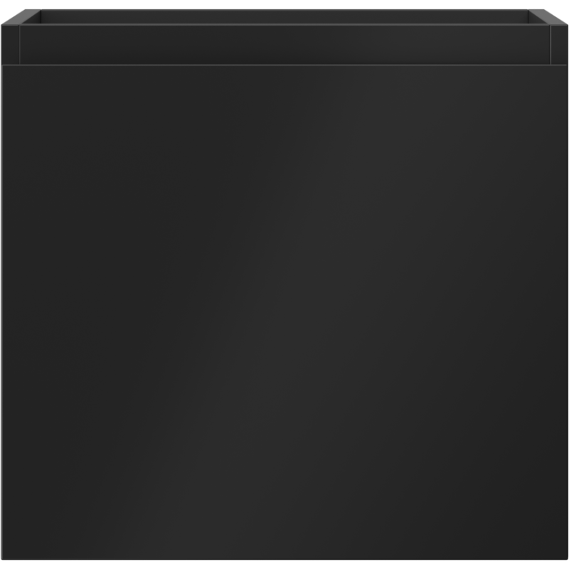 Underskap til servant i svart matt metall med én skuff og minimalistisk front uten håndtak.