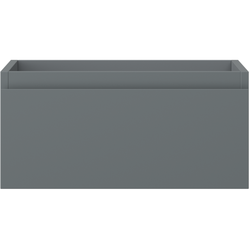 Underskap til servant 50 cm grafitt matt med én skuff, sett forfra uten synlige håndtak.