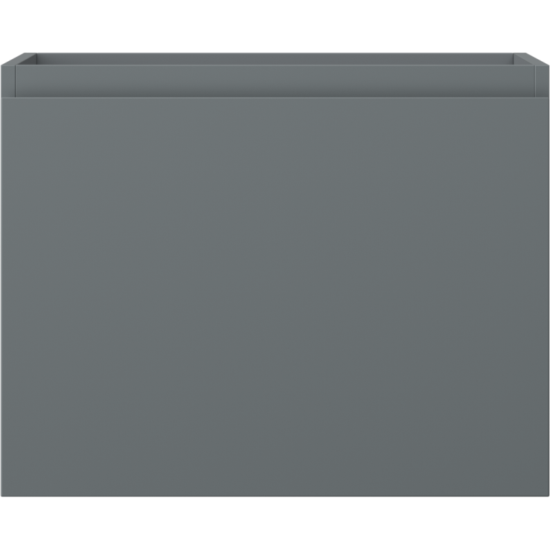 Underskap til servant 60 cm i grafitt matt med én skuff, sett forfra uten synlige håndtak.