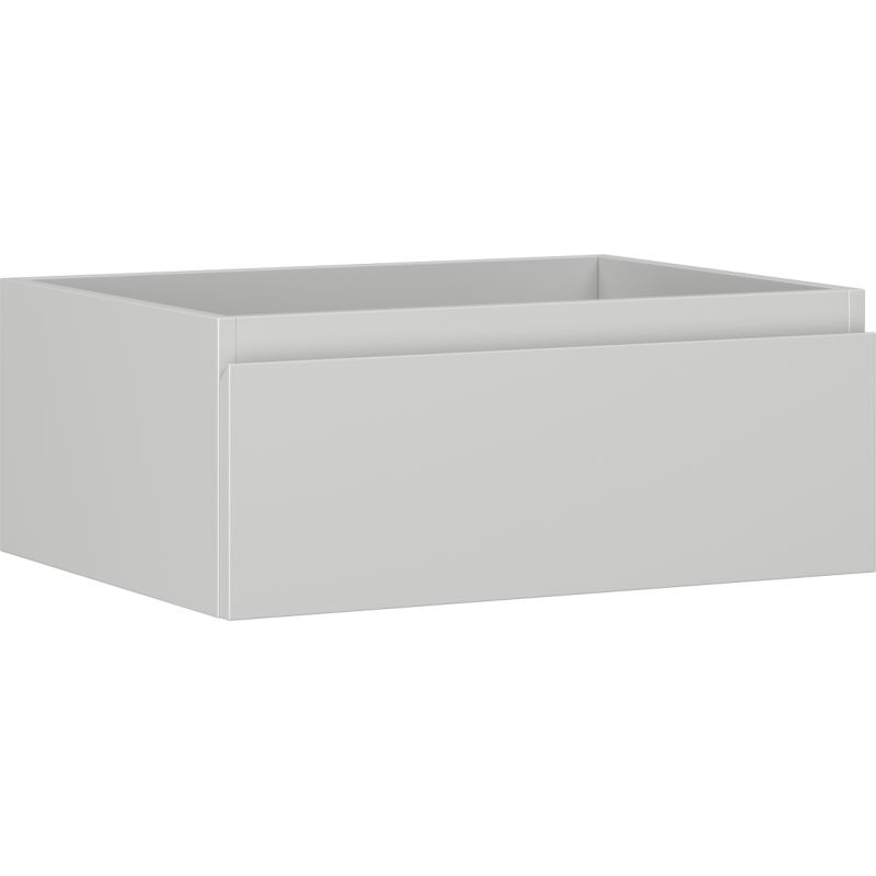 Servantskap 60 cm i grå matt utførelse med én skuff og minimalistisk design uten håndtak.