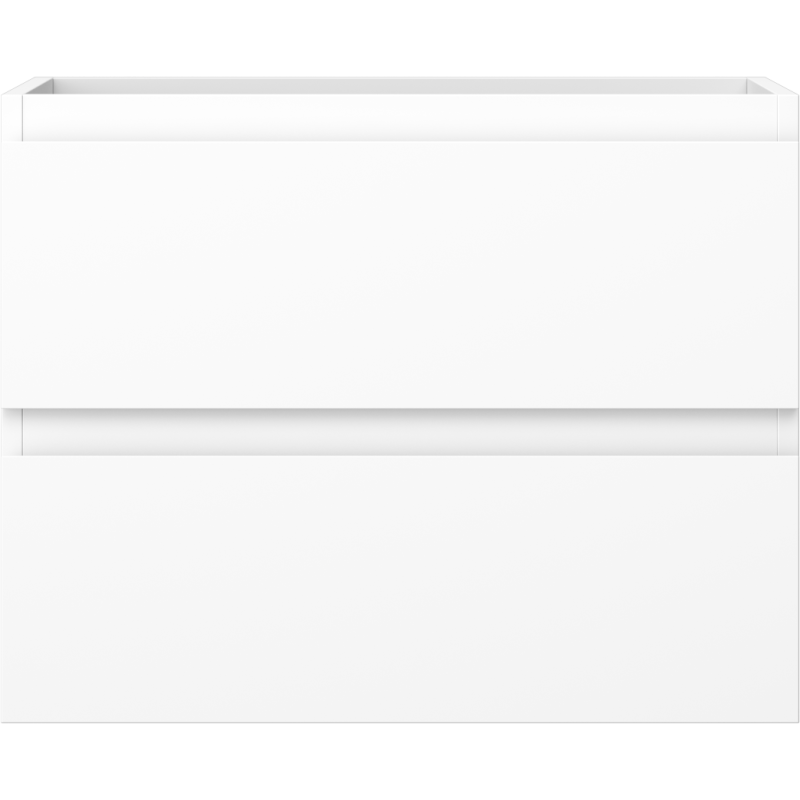 Underskap til servant i hvit matt finish med to skuffer, sett forfra, Mexen Orio 60 cm.