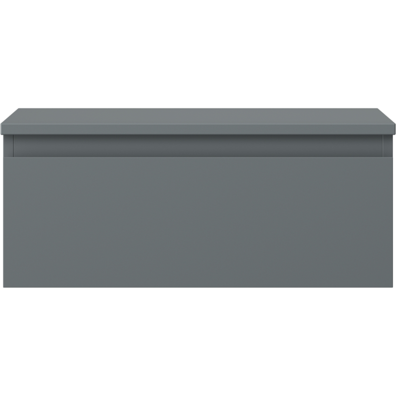 Underskap til servant Mexen Orio 60 cm i grafitt matt med én skuff, sett rett forfra.