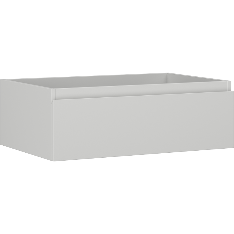 Servantskap 70 cm i lys grå matt utførelse med én glatt skuff uten synlige håndtak.