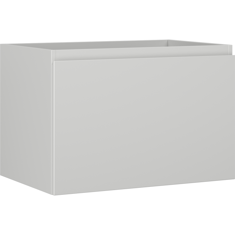 Servantskap 70 cm grå matt veggmontert med én skuff og glatt front uten håndtak.