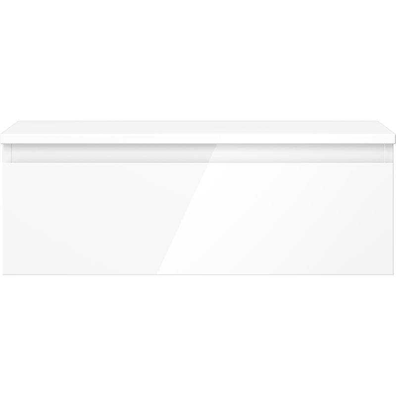 Underskap til servant Mexen Orio 70 cm i hvit høyglans med én skuff og minimalistisk design.