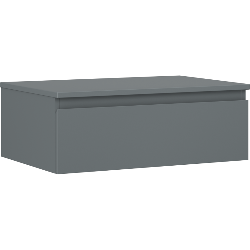 Servantskap 70 cm grafitt matt med én skuff, sett fra skrått frontperspektiv uten synlige håndtak.