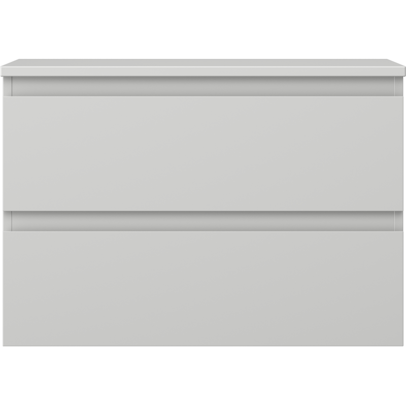 Underskap til servant Mexen Orio 70 cm i lys grå matt med to glatte skuffer uten håndtak.