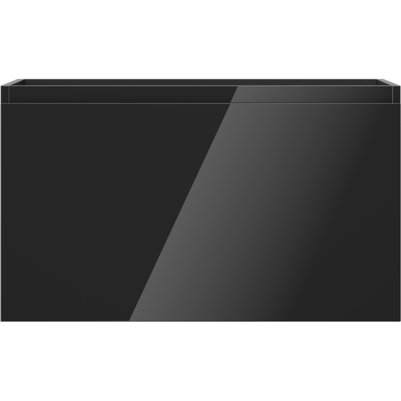 Underskap til servant Mexen Orio 80 cm i svart høyglans med én skuff og blank, rektangulær front.