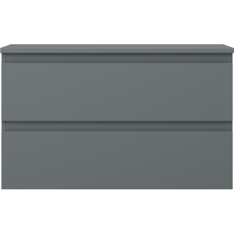 Underskap til servant 80 cm i grafitt matt med to skuffer og håndtaksløst, moderne design.