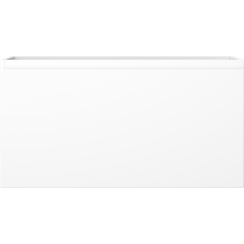 Underskap til servant 90 cm i hvit matt utførelse med én skuff, sett rett forfra.