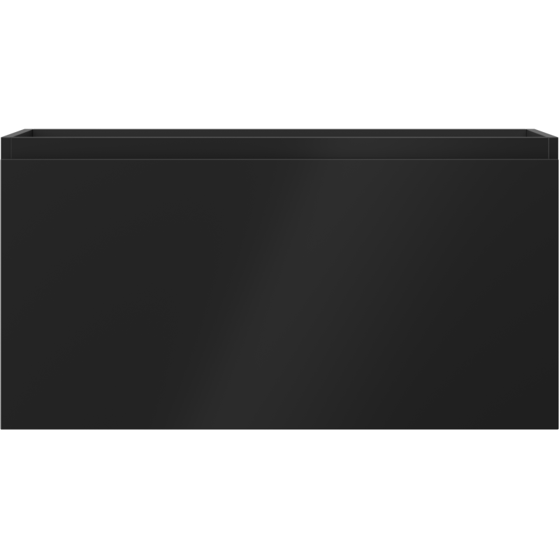 Underskap til servant Mexen Orio 90 cm i svart matt metall med én skuff, sett forfra.