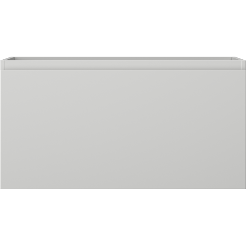 Underskap til servant 90 cm i grå matt med én skuff, sett rett forfra uten synlige håndtak.