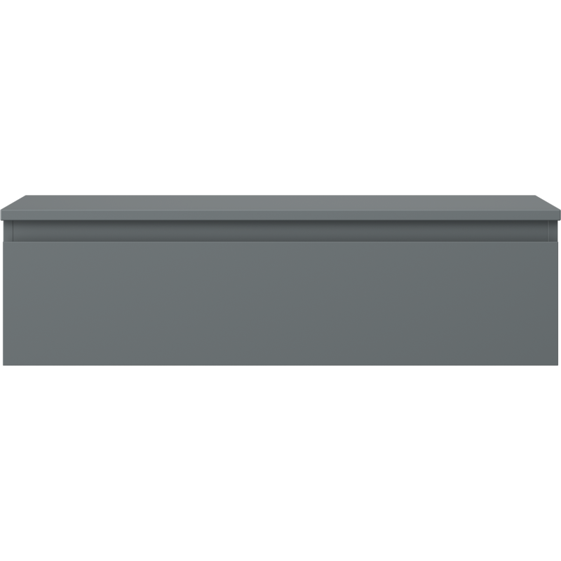 Underskap til servant Mexen Orio 90 cm i grafitt matt med én skuff, sett rett forfra.