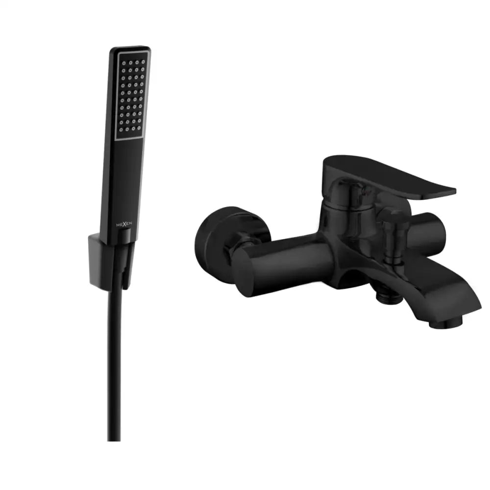 Mexen Pecos R72 Badekarbatteri med Dusjsett Svart - 7273r72