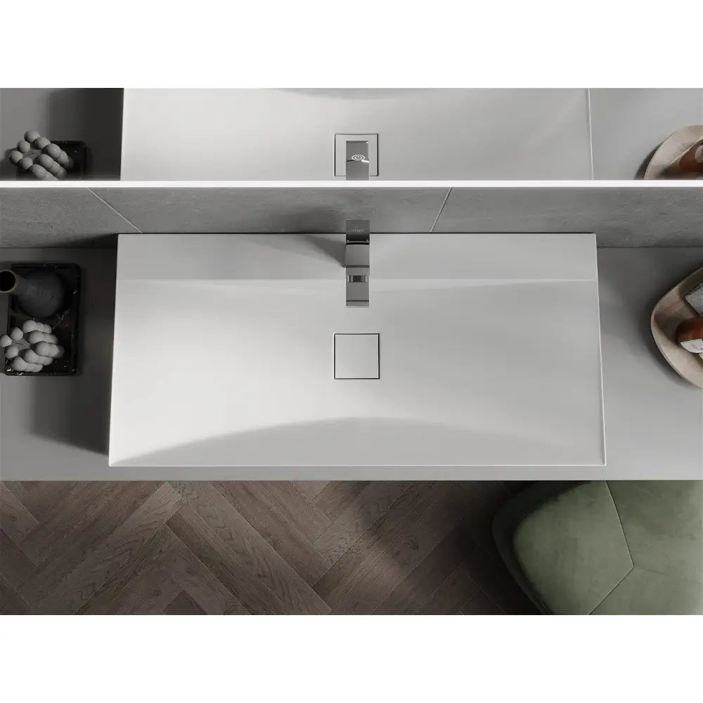 Mexen Poli Benkeplatevask i Kompositt 1/o 100x48 Cm Hvit