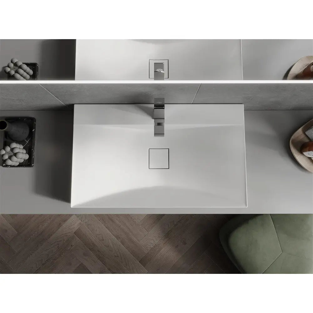 Mexen Poli Servant til Montering på Benkeplate i Kompositt 1/o 80x48 Cm Hvit