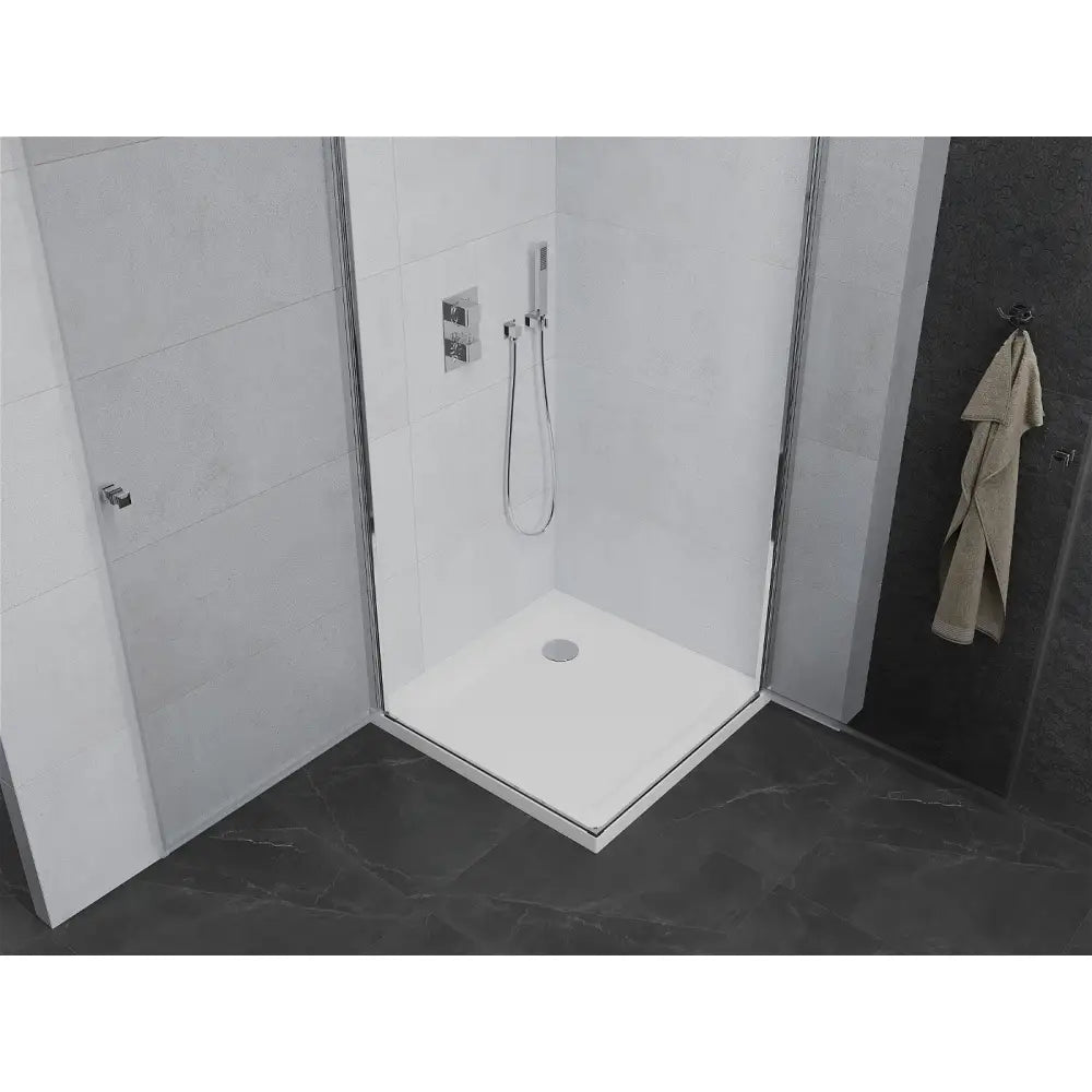 Dusjhjørne med Dusjbrett 70x70 Cm Gjennomsiktig Krom