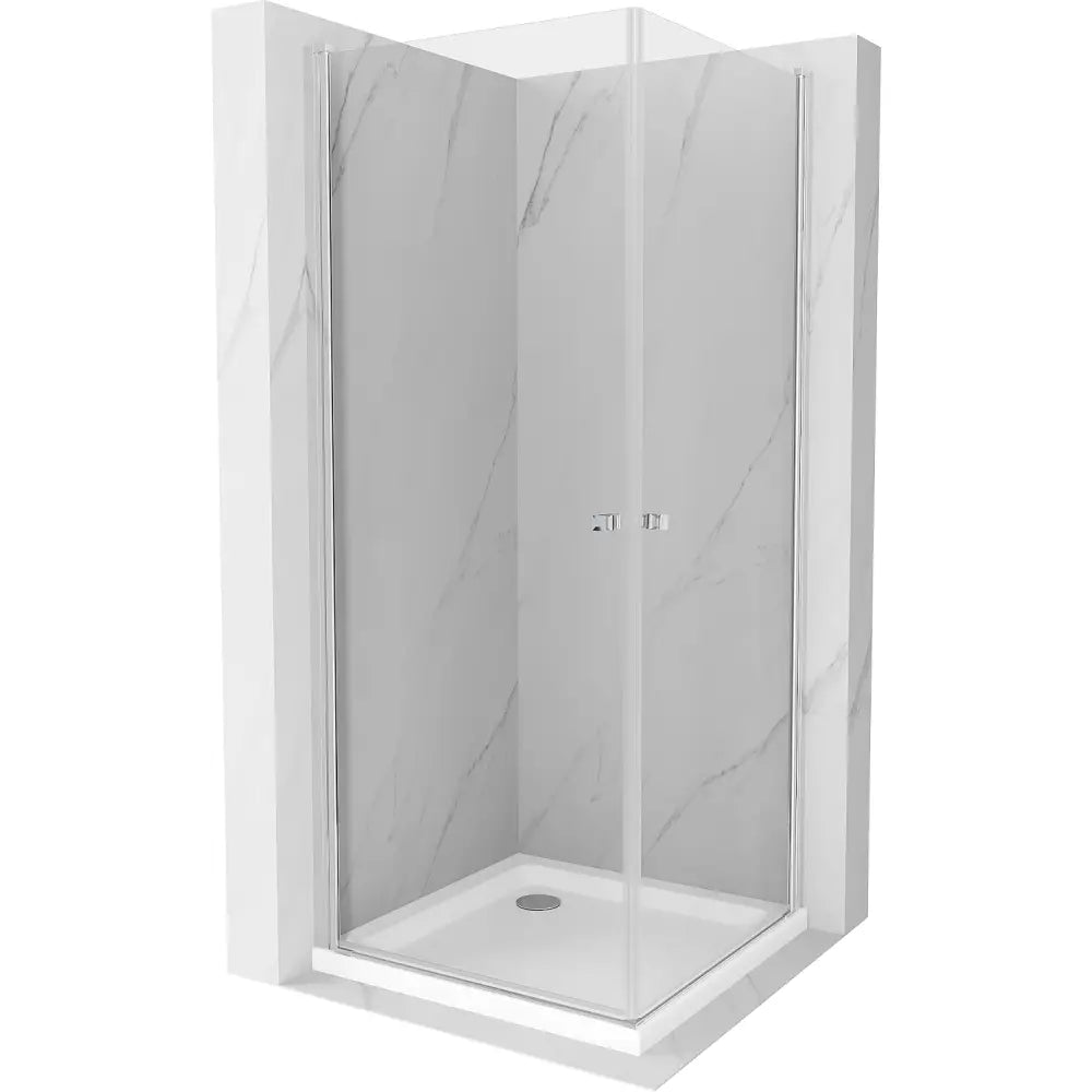 Dusjhjørne med Dusjbrett 70x70 Cm Gjennomsiktig Krom