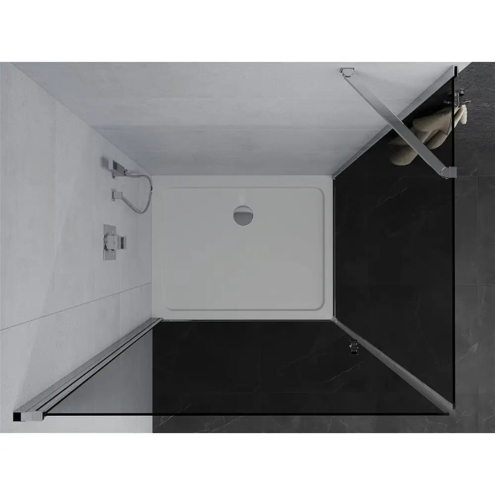 Dusjhjørne med Dusjbrett Svingdør 80x120 Cm Grafitt