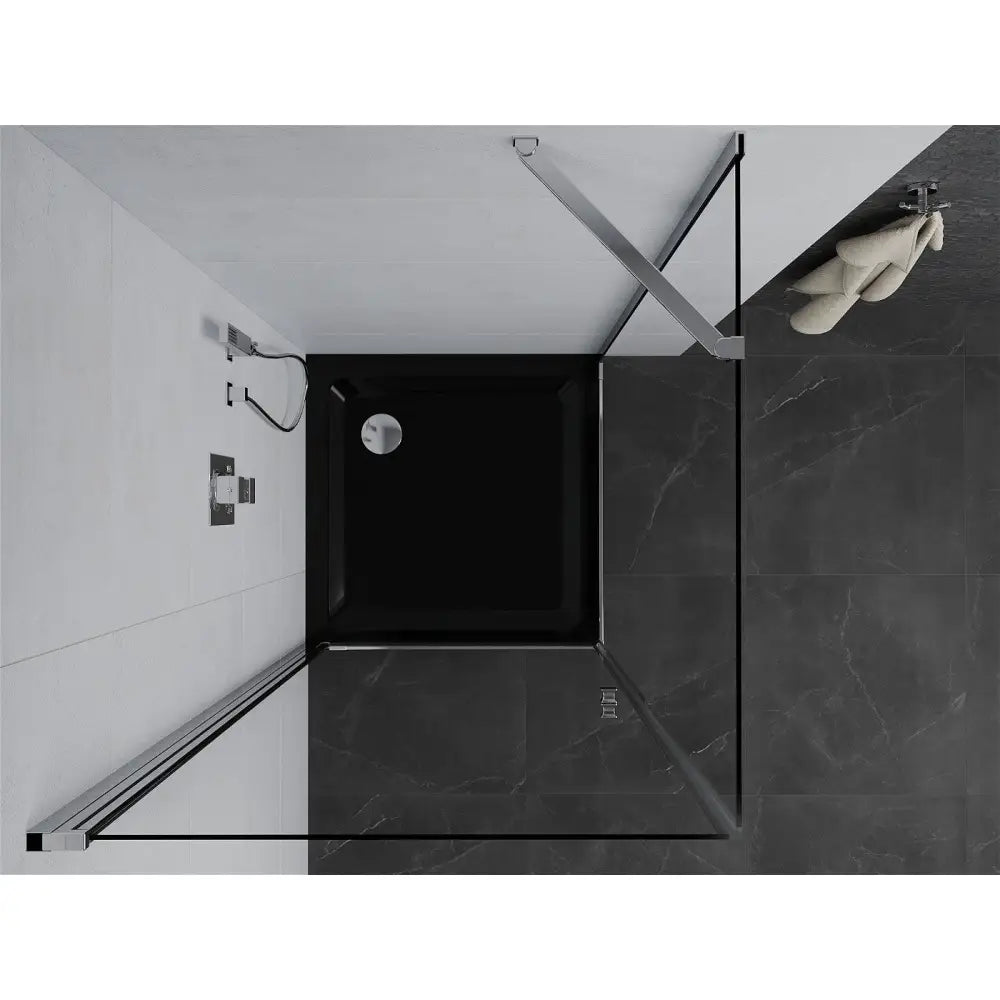 Dusjhjørne med Dusjbrett 100x100 Cm Gjennomsiktig Krom