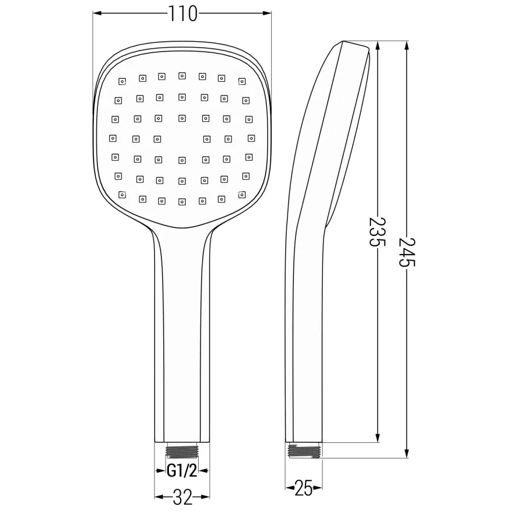 Mexen R-33 Dusjhåndtak 1-funksjon Svart - 79533