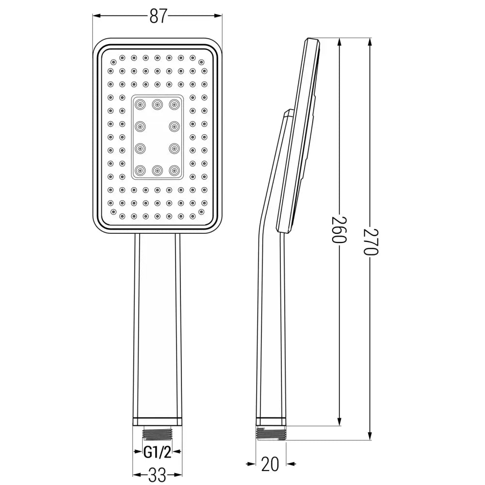 Mexen R-54 Dusjhåndtak 1-funksjon Hvit/krom - 79554-