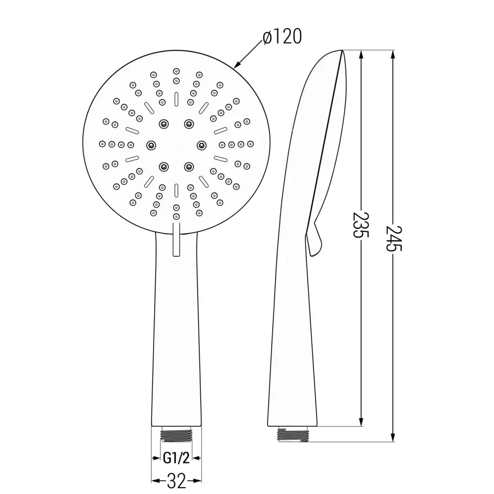 Mexen R-67 Dusjhåndtak 3-funksjons Krom/hvit - 79567-