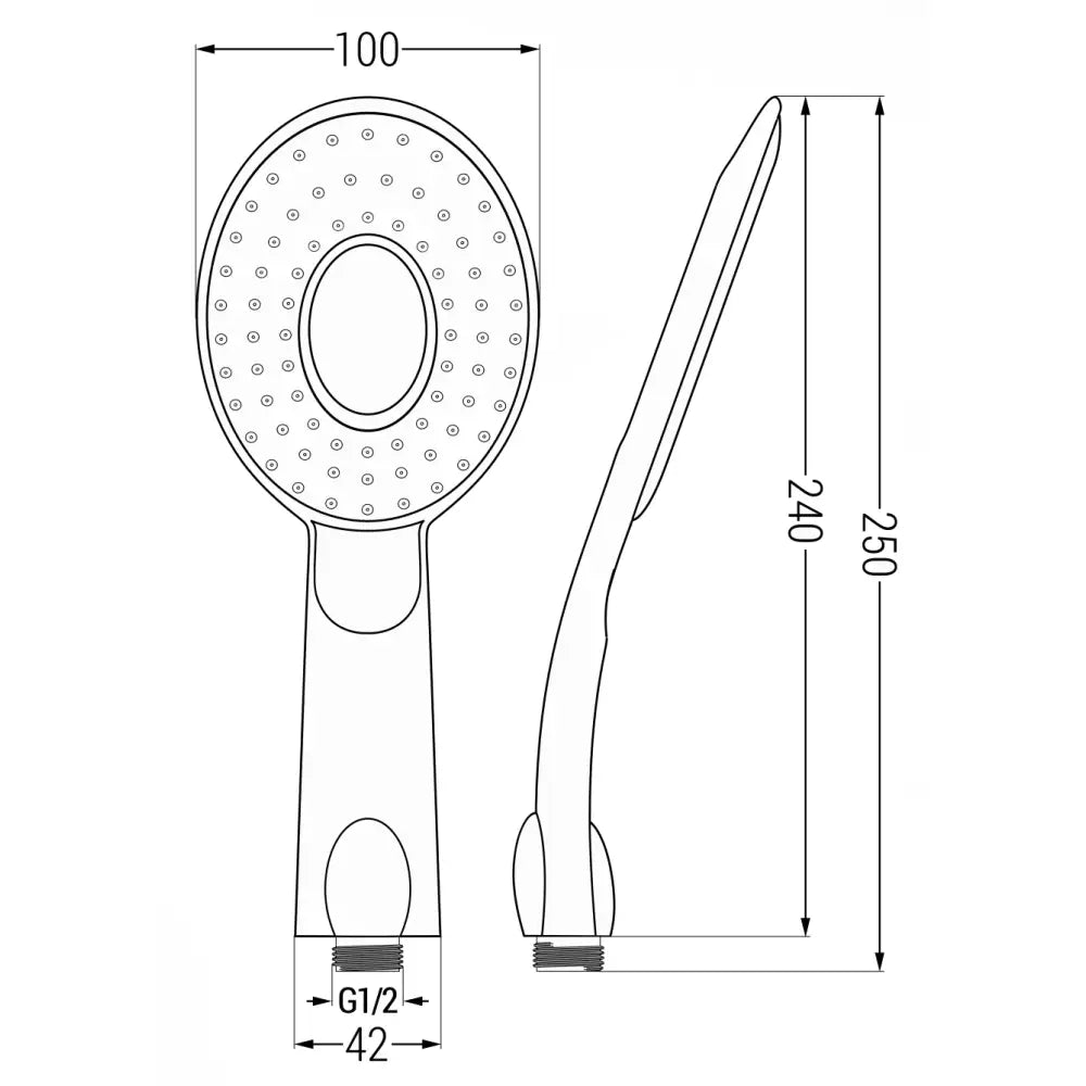 Mexen R-73 Dusjhåndtak 1-funksjon Krom/hvit - 79573
