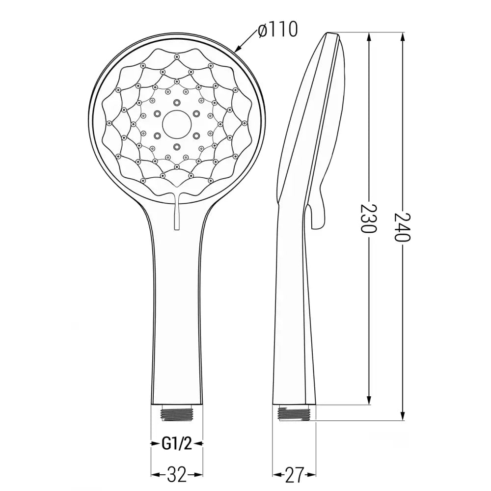 Mexen R-74 Dusjhåndtak 3-funksjons Krom/hvit - 79574-