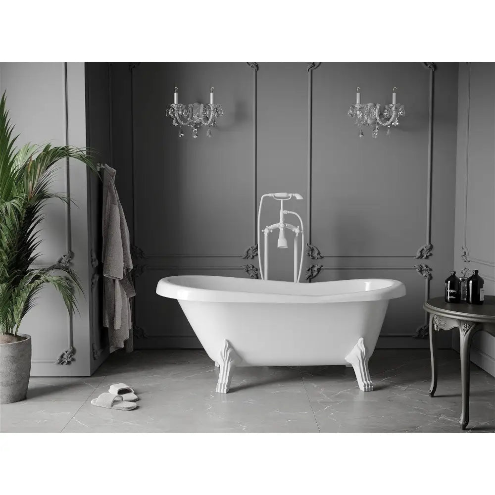 Mexen Retro Frittstående Badekar 150x73 Cm Hvit Hvite Ben - 53251507300-