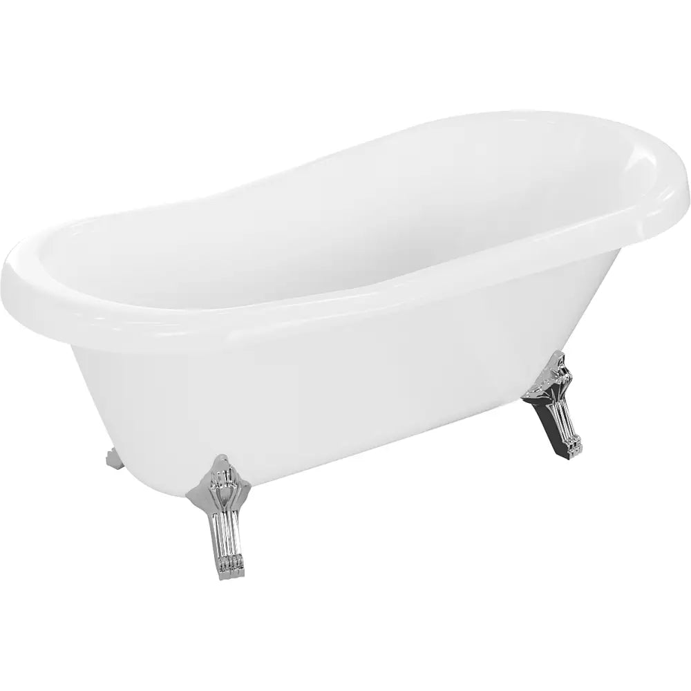 Mexen Retro Frittstående Badekar 150x73 Cm Hvit Krom Ben - 53251507300-