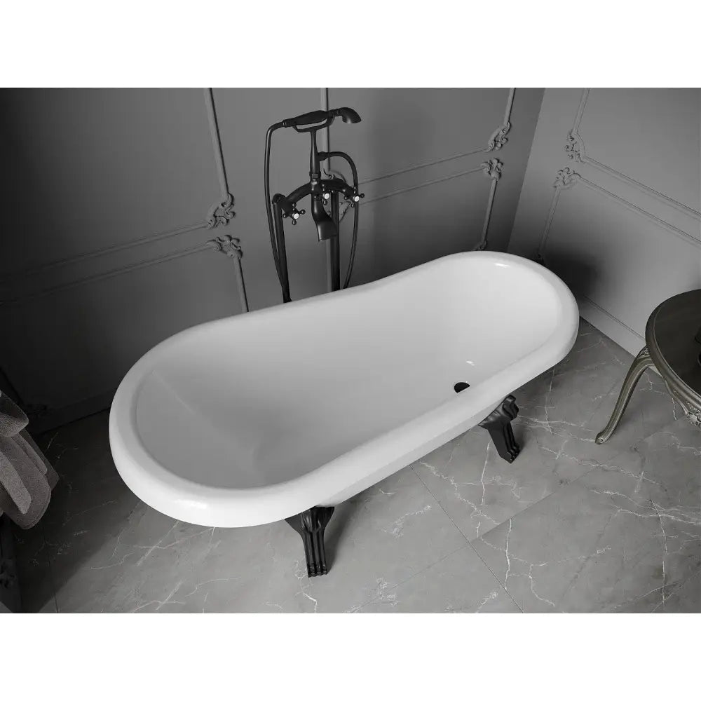 Mexen Retro Frittstående Badekar 150x73 Cm Hvit med Svarte Ben - 53251507300