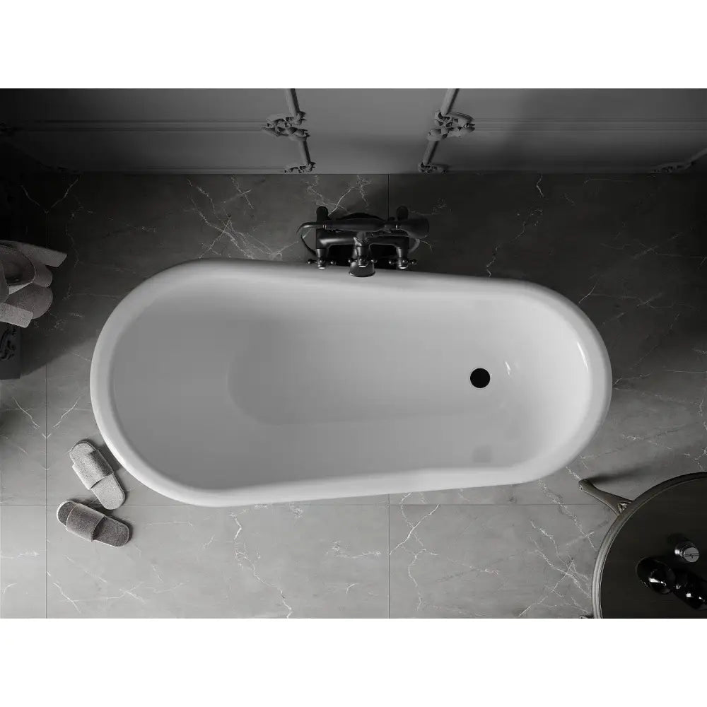 Mexen Retro Frittstående Badekar 150x73 Cm Hvit med Svarte Ben - 53251507300