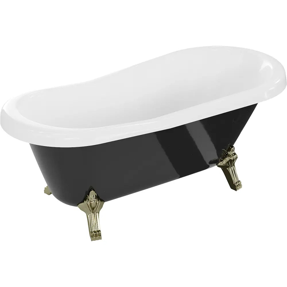 Mexen Retro Frittstående Badekar 150x73 Cm Hvit/svart Gullfargede Ben - 53251507375