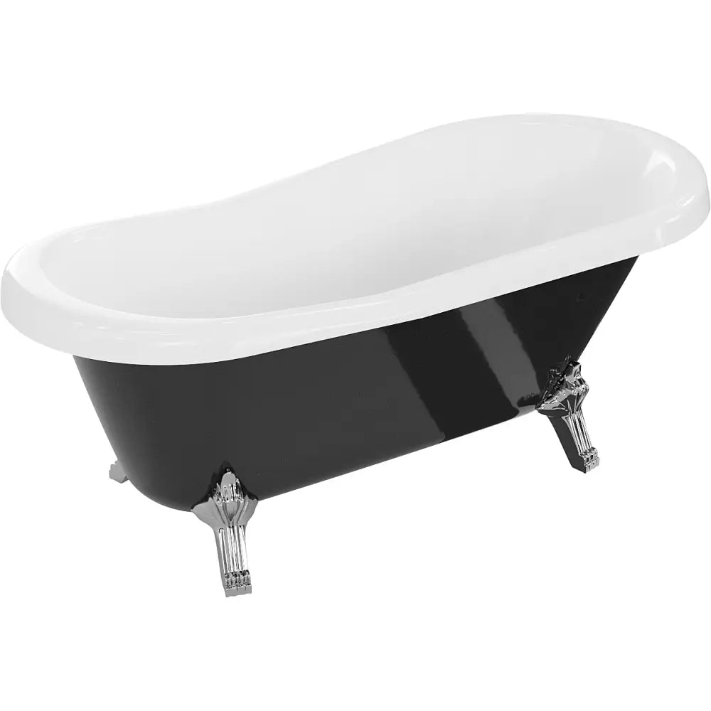 Mexen Retro Frittstående Badekar 150x73 Cm Hvit/svart Kromben - 53251507375